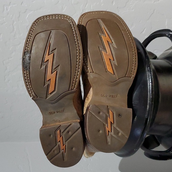 OLD WEST YOUTH KIDS WESTERN BOOTS SIZE 3 - Picture 10 of 14